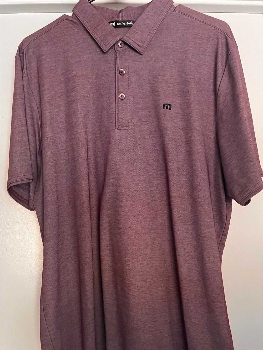 Travis Mathew Mauve Heather Polo Sz XL
